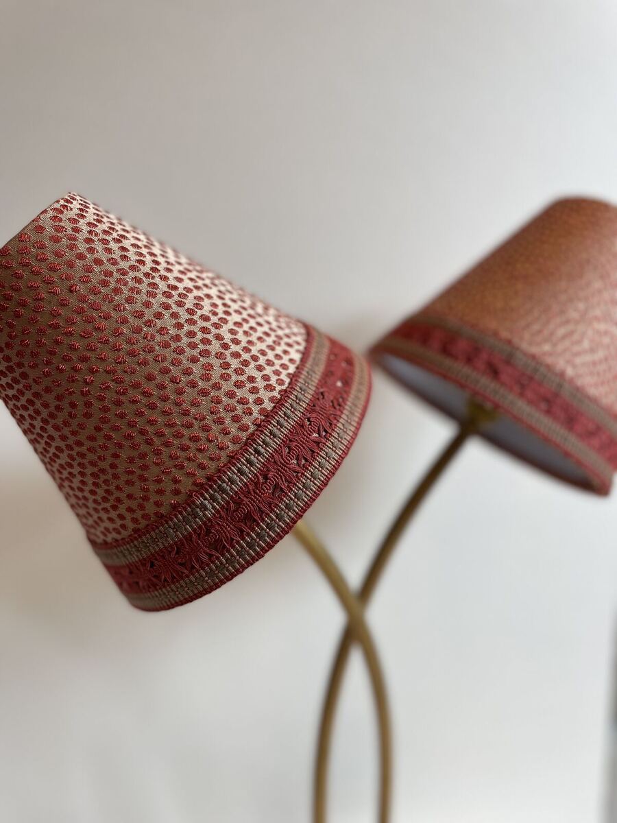 Paire d'abat-jour rouges