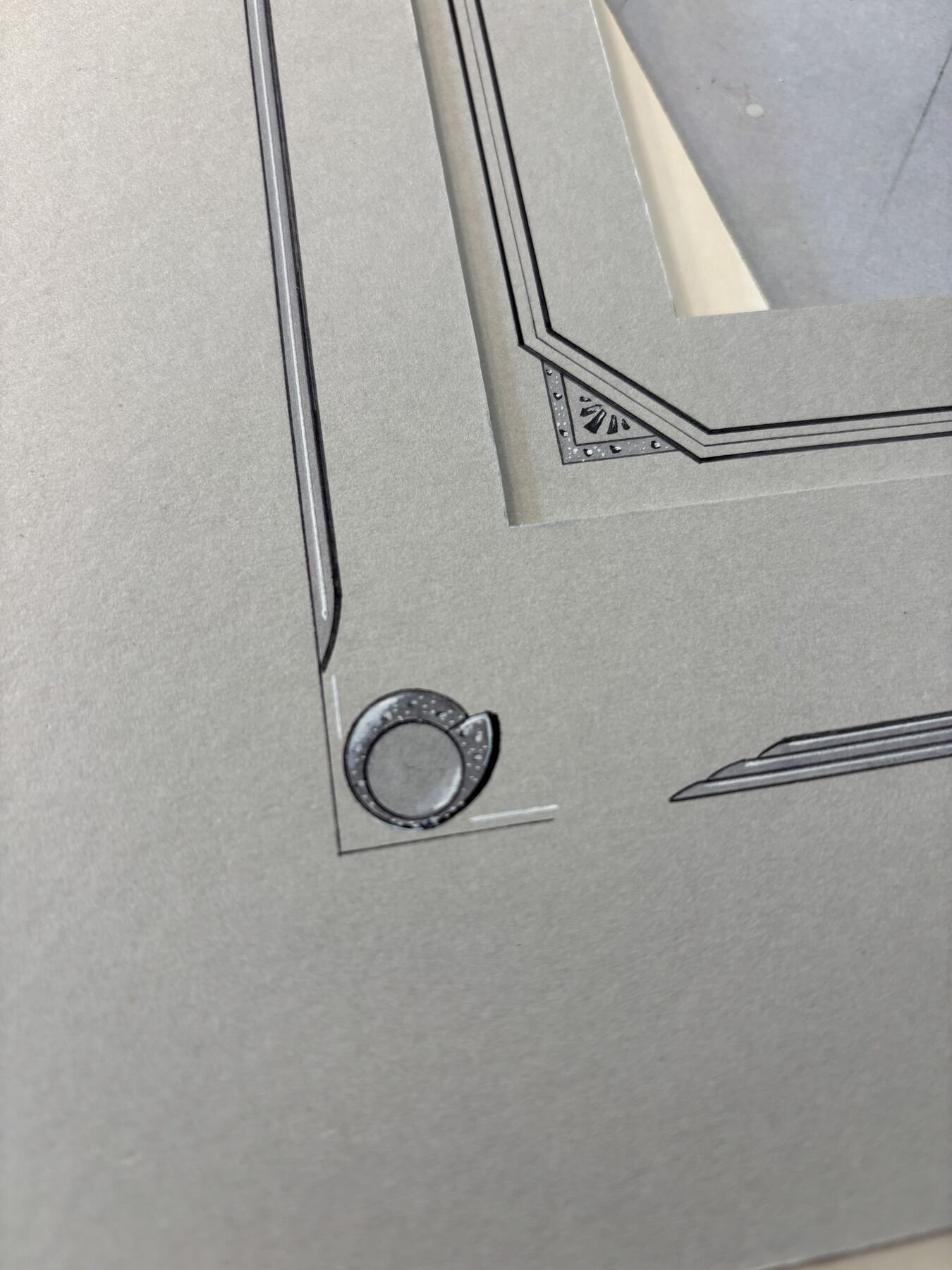 Croquis de montage tracés à l'atelier