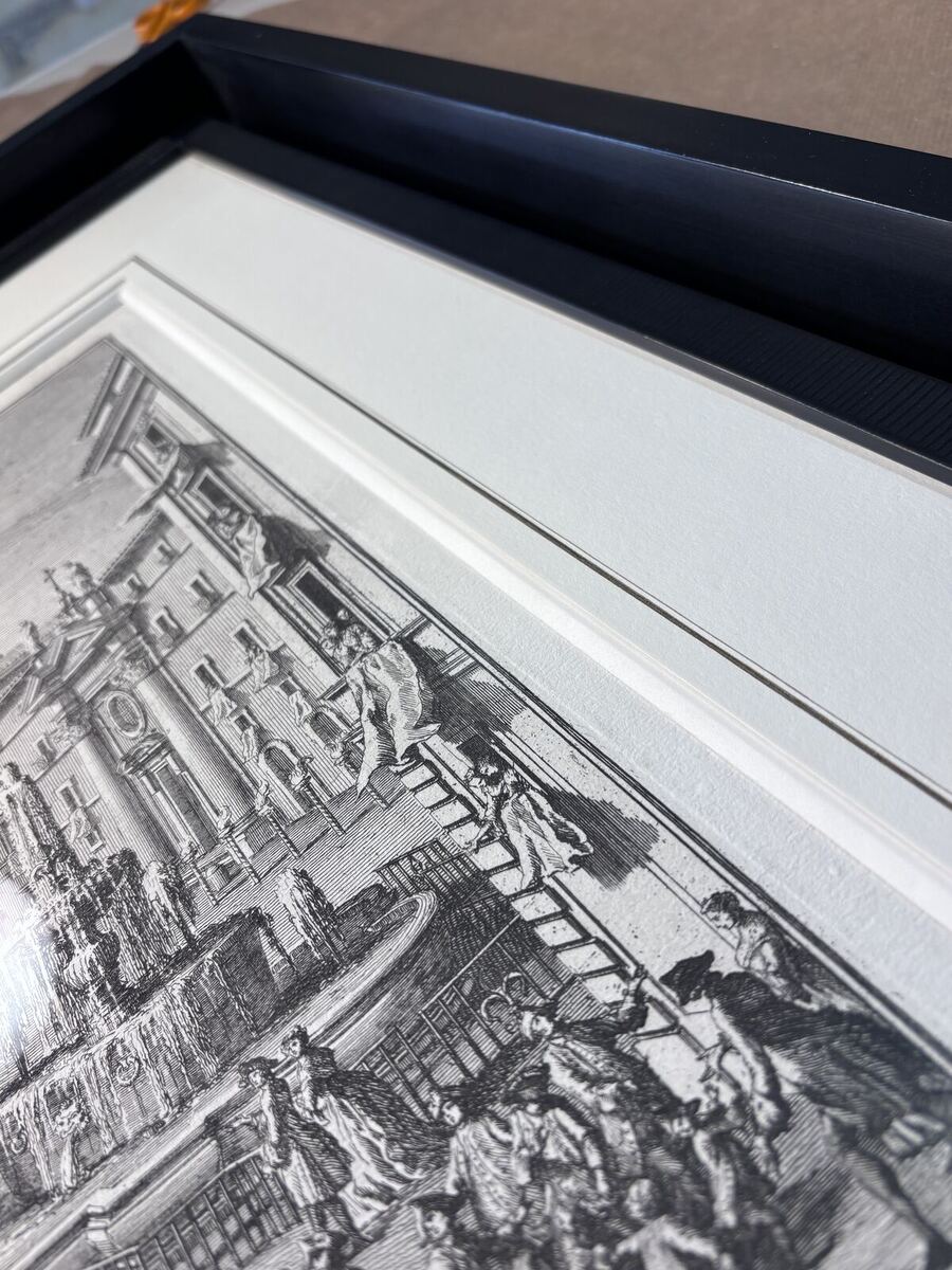 Gravure de ville encadrée